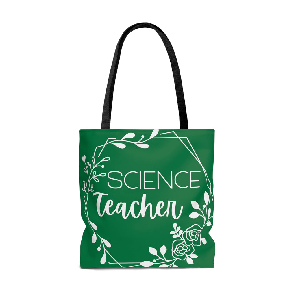 Science Teacher Floral Hexagon Canvas Tote Bag | Green